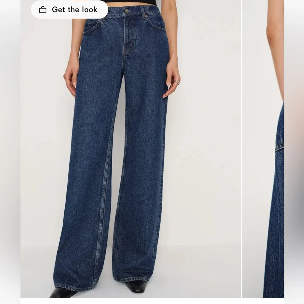 Reformation Cary Low Rise Wide Leg Short Jeans - Picture 2 of 4